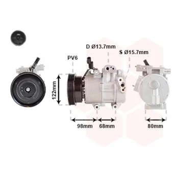Compresseur, climatisation VAN WEZEL 8201K703