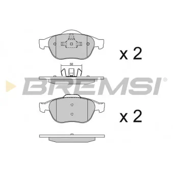 Jeu de 4 plaquettes de frein avant BREMSI