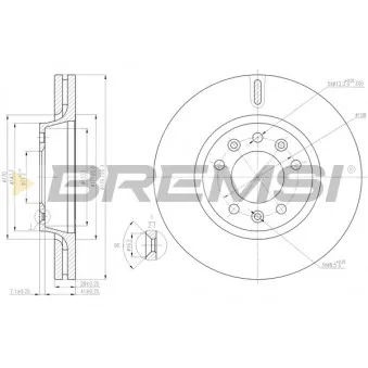 Jeu de 2 disques de frein avant BREMSI CD7601V