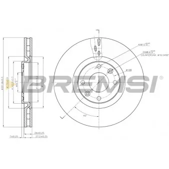 Jeu de 2 disques de frein avant BREMSI CD7676V