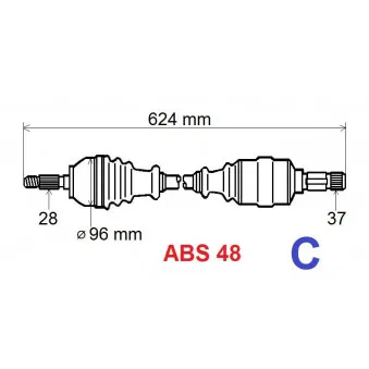 Arbre de transmission GRESA T6136