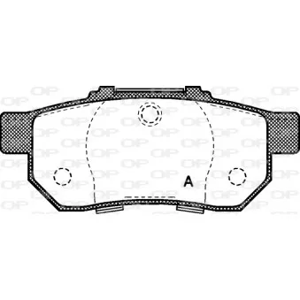 Jeu de 4 plaquettes de frein arrière OPEN PARTS BPA0233.20