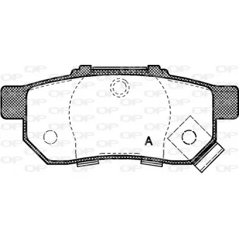 Jeu de 4 plaquettes de frein arrière OPEN PARTS BPA0233.52