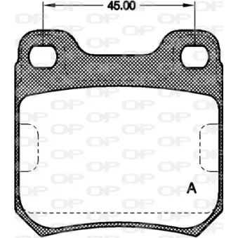 Jeu de 4 plaquettes de frein arrière OPEN PARTS BPA0239.40