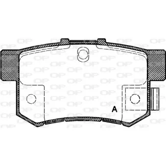 Jeu de 4 plaquettes de frein arrière OPEN PARTS BPA0325.22