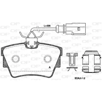 Jeu de 4 plaquettes de frein arrière OPEN PARTS BPA0591.12