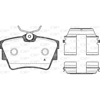 Jeu de 4 plaquettes de frein arrière OPEN PARTS BPA0591.20