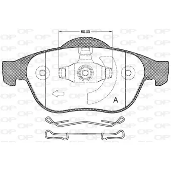 Jeu de 4 plaquettes de frein avant OPEN PARTS BPA0843.20