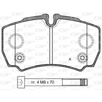 Jeu de 4 plaquettes de frein arrière OPEN PARTS BPA0849.10