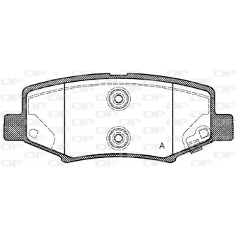 Jeu de 4 plaquettes de frein arrière OPEN PARTS