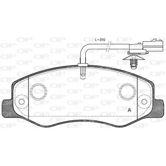 Jeu de 4 plaquettes de frein arrière OPEN PARTS BPA1442.01