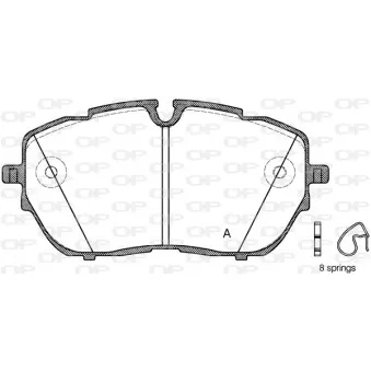 Jeu de 4 plaquettes de frein avant OPEN PARTS BPA1654.00