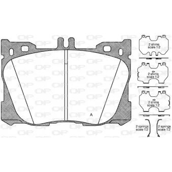 Jeu de 4 plaquettes de frein avant OPEN PARTS BPA1705.00