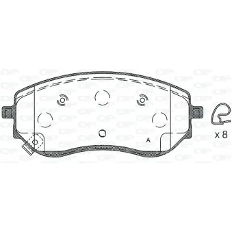 Jeu de 4 plaquettes de frein avant OPEN PARTS BPA1801.02
