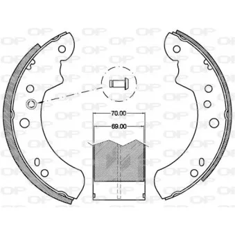 Jeu de mâchoires de frein OPEN PARTS BSA2051.00