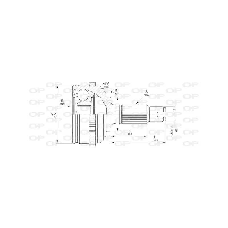 Embout de cardan avant (kit de réparation) OPEN PARTS CVJ5475.10