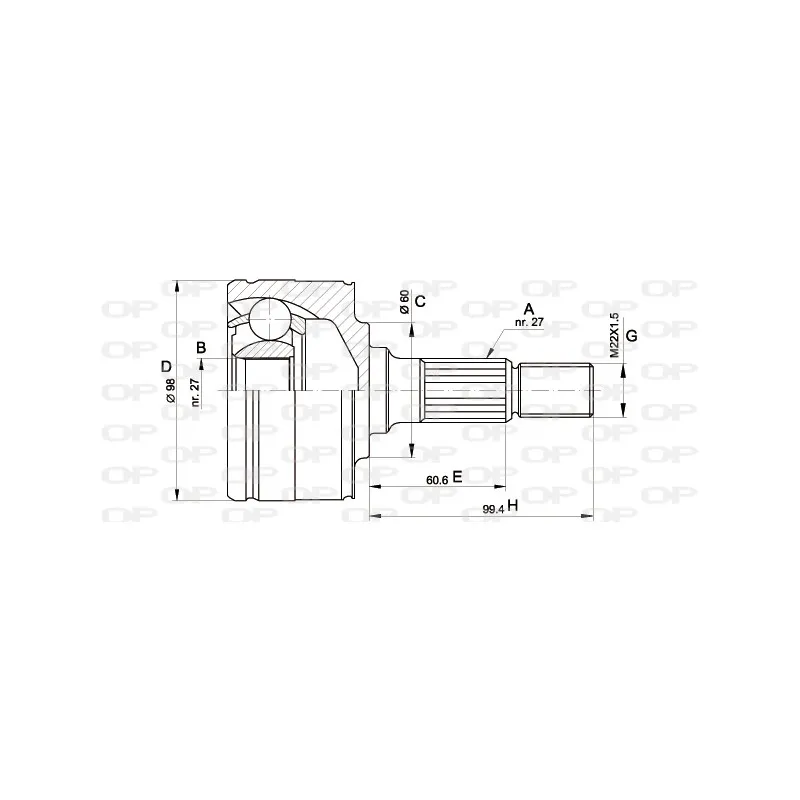 Embout de cardan avant (kit de réparation) OPEN PARTS CVJ5483.10