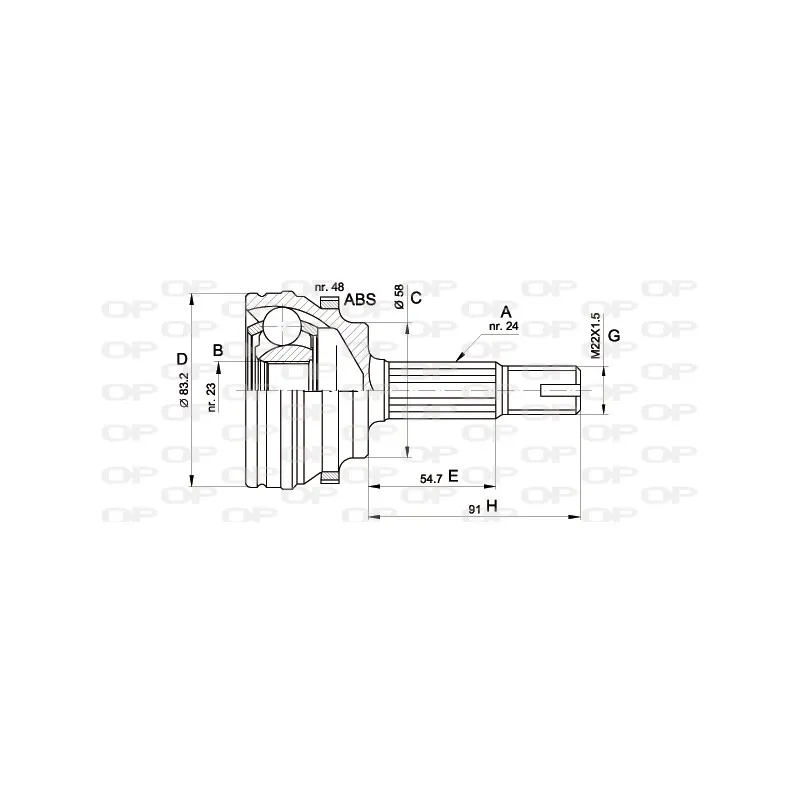 Embout de cardan avant (kit de réparation) OPEN PARTS CVJ5508.10