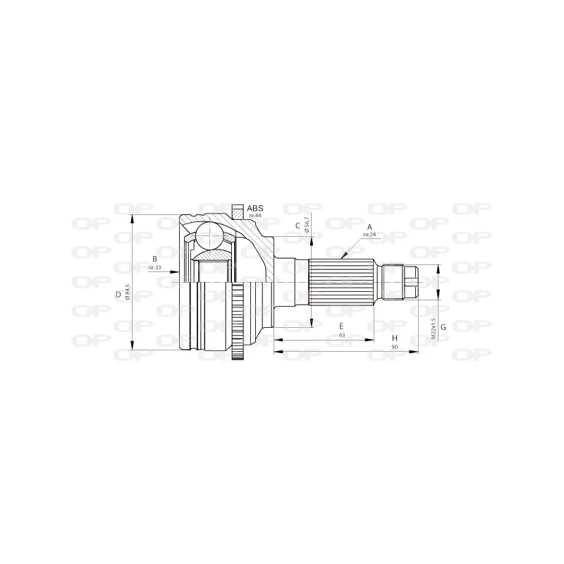 Embout de cardan avant (kit de réparation) OPEN PARTS CVJ5683.10