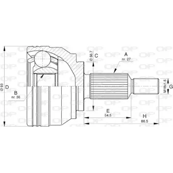 Embout de cardan avant (kit de réparation) OPEN PARTS