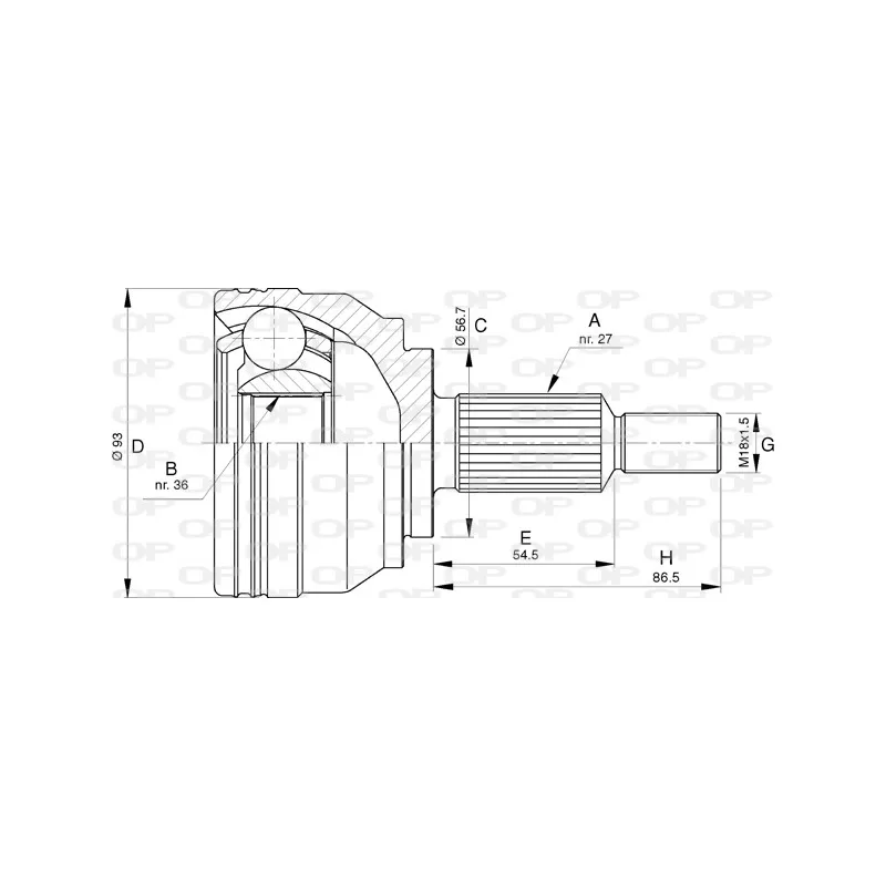 Embout de cardan avant (kit de réparation) OPEN PARTS CVJ5779.10