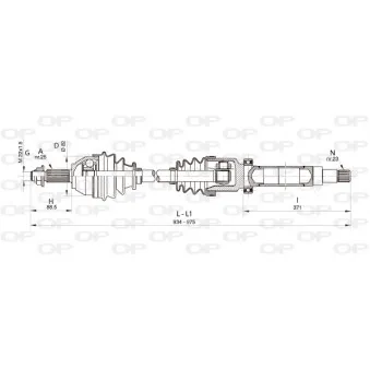 Arbre de transmission avant droit OPEN PARTS DRS6322.00