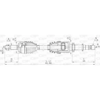 Arbre de transmission avant droit OPEN PARTS DRS6416.00