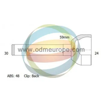 Embout de cardan avant (kit de réparation) ODM-MULTIPARTS 12-090253