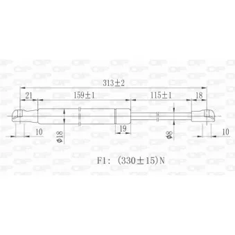 Vérin, capot-moteur OPEN PARTS GSR6060.00