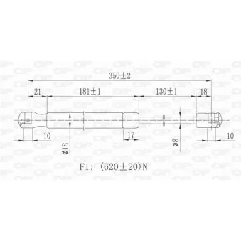 Vérin de hayon, de coffre OPEN PARTS GSR6078.00