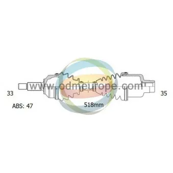 Arbre de transmission ODM-MULTIPARTS 18-001291