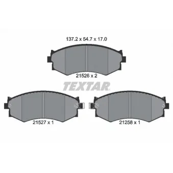 Jeu de 4 plaquettes de frein avant TEXTAR 2152601