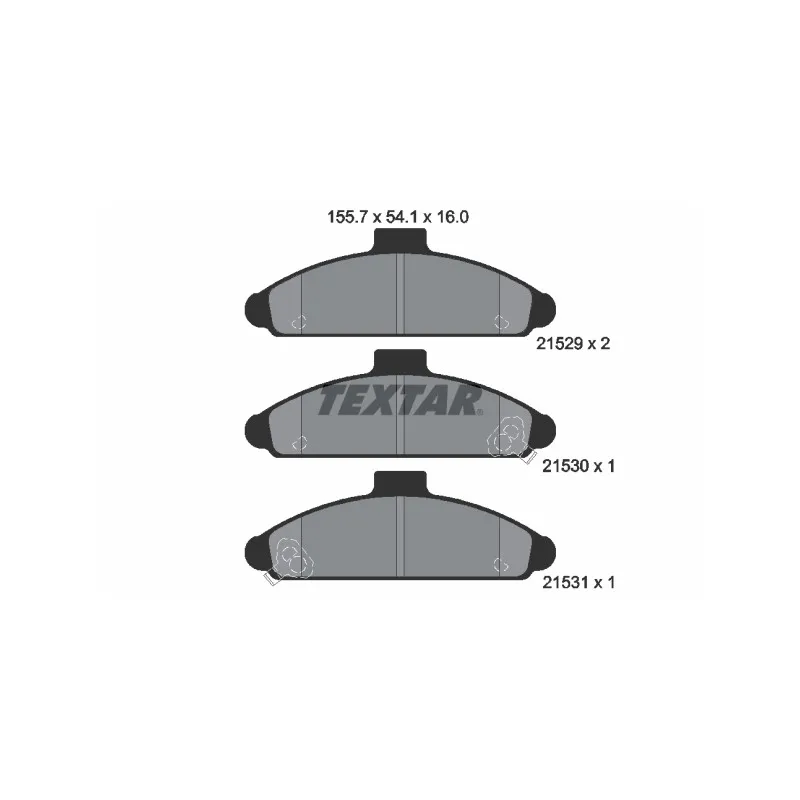 Jeu de 4 plaquettes de frein avant TEXTAR 2152901