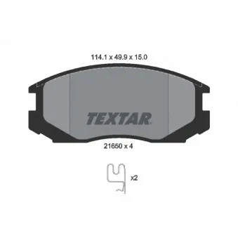 Jeu de 4 plaquettes de frein avant TEXTAR 2165001