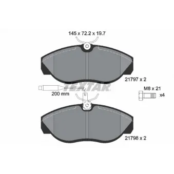 Jeu de 4 plaquettes de frein avant TEXTAR 2179701