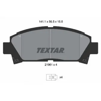 Jeu de 4 plaquettes de frein avant TEXTAR 2196102