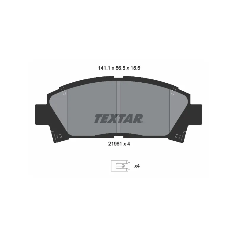 Jeu de 4 plaquettes de frein avant TEXTAR 2196102