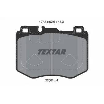 Jeu de 4 plaquettes de frein avant TEXTAR 2206103