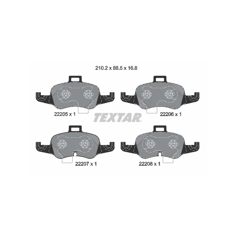 Jeu de 4 plaquettes de frein avant TEXTAR 2220501