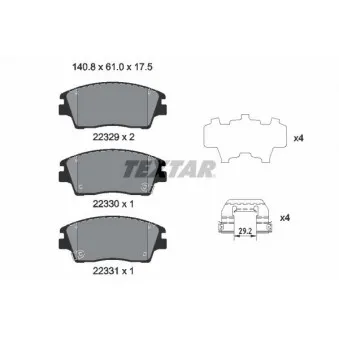 Jeu de 4 plaquettes de frein avant TEXTAR 2232901