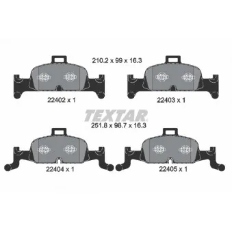 Jeu de 4 plaquettes de frein avant TEXTAR 2240201