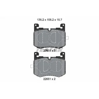 Jeu de 4 plaquettes de frein avant TEXTAR 2265101