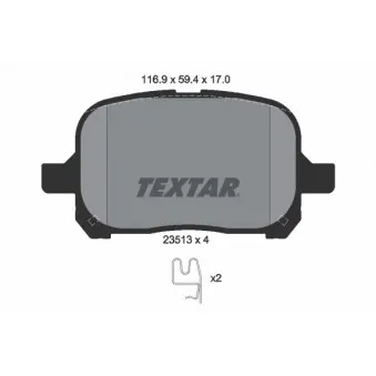 Jeu de 4 plaquettes de frein avant TEXTAR 2351302
