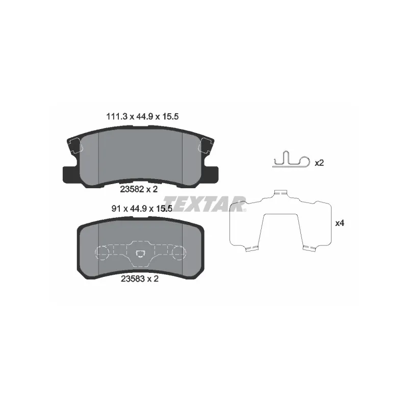Jeu de 4 plaquettes de frein arrière TEXTAR 2358202