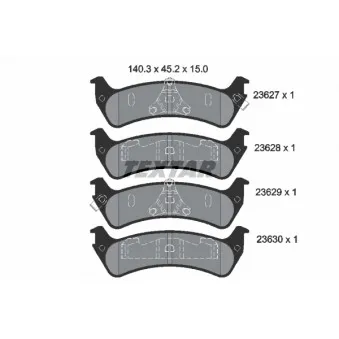 Jeu de 4 plaquettes de frein arrière TEXTAR 2362701
