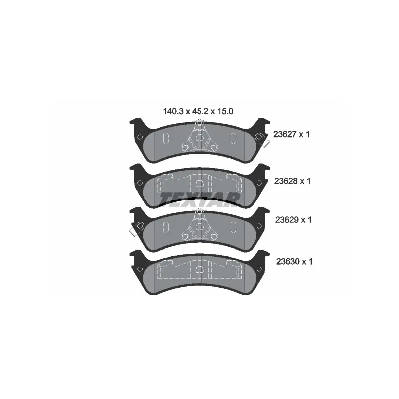 Jeu de 4 plaquettes de frein arrière TEXTAR 2362701