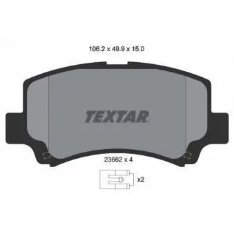 Jeu de 4 plaquettes de frein avant TEXTAR 2366201
