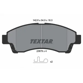 Jeu de 4 plaquettes de frein avant TEXTAR 2367801
