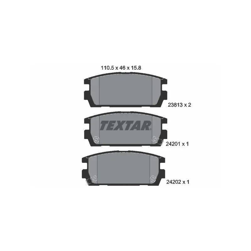 Jeu de 4 plaquettes de frein arrière TEXTAR 2381301