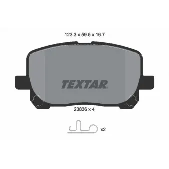 Jeu de 4 plaquettes de frein avant TEXTAR 2383601